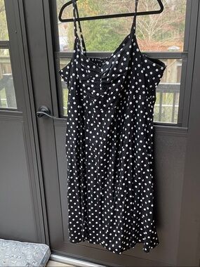 torrid Black & White Polka Dot Midi Slip Dress